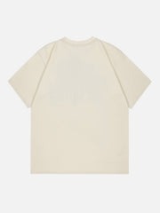 Denim Letter Patchwork Tee