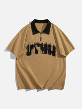 Denim Patch Embroidered Batik POLO Tee