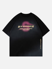 Design bedrucktes BF-T-Shirt mit Rundhalsausschnitt und Dreiviertelärmeln