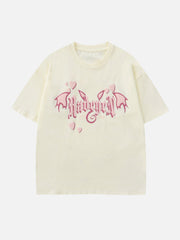 T-shirt imprimé en mousse avec motif cœur du diable