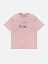 Dice Poker Embroidered Suede Tee