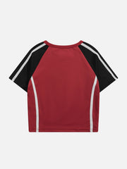 T-Shirt mit digitalem Patchwork-Stickerei