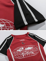 T-Shirt mit digitalem Patchwork-Stickerei