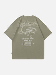 T-Shirt mit Dinosaurier-Totenkopf-Print
