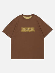 T-Shirt mit Buchstabenstickerei im Used-Look
