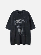 Doberman Print Washed T-shirt - 1856