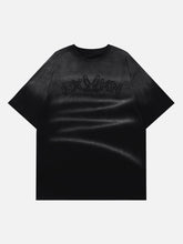 T-Shirt mit Farbverlauf und Stickerei