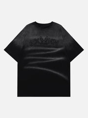 T-Shirt mit Farbverlauf und Stickerei