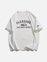 T-Shirt mit gesticktem Patch und Rabbit Landing Print