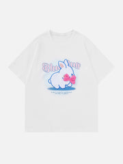 T-Shirt mit Plüschkaninchen-Stickerei