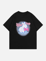 T-Shirt mit Plüschkaninchen-Stickerei