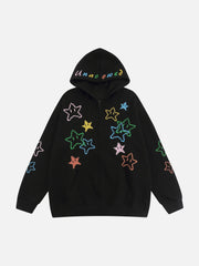 Sweat à capuche étoile brodée