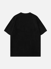 T-Shirt mit gesticktem Buchstaben-Doodle-Grafik