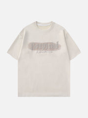 T-Shirt mit gesticktem Buchstaben-Doodle-Grafik