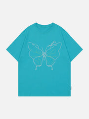 Embroidery Line Butterfly Tee