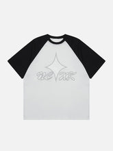 T-shirt à manches patchwork brodées