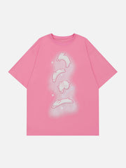 T-Shirt mit Kaninchen-Stickerei