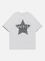 Embroidery Stripe Star Tee