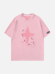 Embroidery Thorns Star Graphic Tee