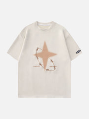 Embroidery Thorns Star Graphic Tee