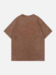 Gewaschenes T-Shirt mit Stickerei