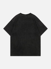 Gewaschenes T-Shirt mit Stickerei