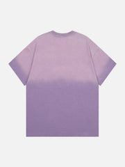 Gewaschenes T-Shirt mit Farbverlauf und Stickerei