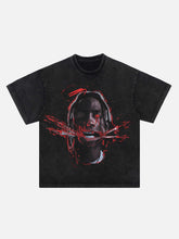 T-shirt à manches courtes avec personnages amusants et parodies du hip-hop européen et américain - 1443