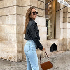 Veste en similicuir PU chic et tendance