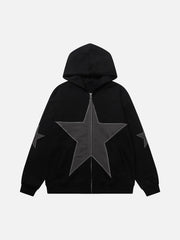 Five-pointed Zipper Hoodie
