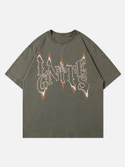 Flame Font Print Tee