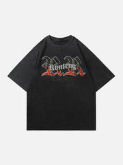 Flocked Flame Letter Tee