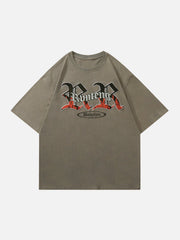 Flocked Flame Letter Tee