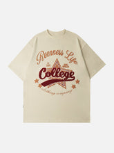 T-shirt imprimé étoiles et lettres floquées