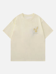 Flocked Rabbit Print Tee