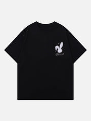 Flocked Rabbit Print Tee