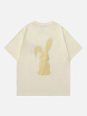 Flocked Rabbit Print Tee