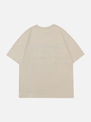 Flocked Towel Embroidery Letter Tee