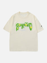 T-shirt à lettres et étoiles floquées