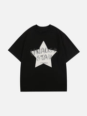 T-shirt brodé d'étoiles floquées