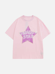 T-shirt brodé d'étoiles floquées