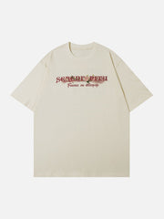 T-Shirt mit Blumen- und Herz-Buchstaben-Print