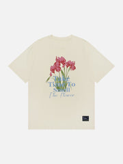 T-Shirt mit floralem Buchstaben-Print