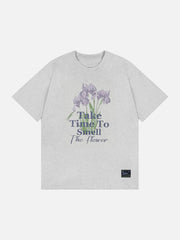 T-Shirt mit floralem Buchstaben-Print