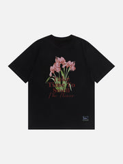 T-Shirt mit floralem Buchstaben-Print