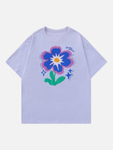 T-shirt brodé en mousse florale
