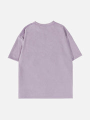 T-shirt à imprimé floqué de fleurs