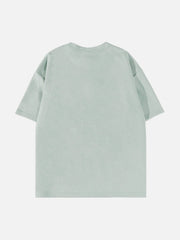 T-shirt à imprimé floqué de fleurs