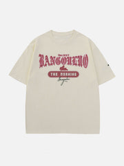 T-Shirt mit Gothic-Buchstaben-Print aus Schaumstoff