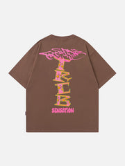T-Shirt mit Schaumstoff-Buchstaben-Print
